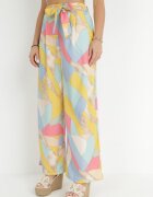 r&f fashion Pantaloni Bej Largi cu Imprimeu Geometric Amunio