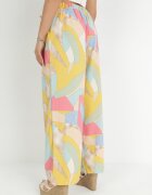 r&f fashion Pantaloni Bej Largi cu Imprimeu Geometric Amunio