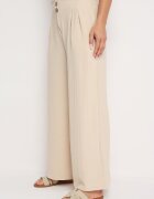 r&f fashion Pantaloni bej Largi stil harem cu talie înaltă și elastic în talie Rissanas