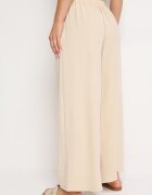 r&f fashion Pantaloni bej Largi stil harem cu talie înaltă și elastic în talie Rissanas