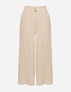 r&f fashion Pantaloni bej Largi stil harem cu talie înaltă și elastic în talie Rissanas