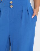 r&f fashion Pantaloni Largi Albaștri Harem cu Talie Înaltă și Elastic în Talie Rissanas