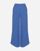 r&f fashion Pantaloni Largi Albaștri Harem cu Talie Înaltă și Elastic în Talie Rissanas