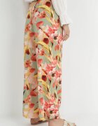 r&f fashion Pantaloni Largi Mentă-Roșii cu Imprimeu Floral Hamara