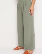 r&f fashion Pantaloni Largi Verde închis Aladdin cu Talie Înaltă și Elastic în Talie Rissanas