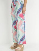 r&f fashion Pantaloni Mentă Largi cu elastic și șnur în talie Narias