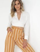 r&f fashion Pantaloni Portocalii Largi cu dungi Cleeki