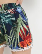 r&f fashion Pantaloni scurți Bleumarin din Viscoză cu Inserție de Dantelă Zedia