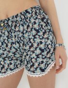 r&f fashion Pantaloni scurți Granat cu elastic în talie și dantelă din vâscoză Leydi