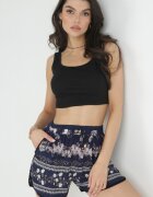 r&f fashion Pantaloni scurți granat cu elastic și șnur în talie Pellee