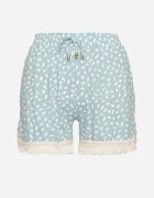 r&f fashion Pantaloni scurți Mentă din Viscoză cu elastic în talie și șnururi Talorea