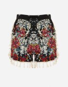 r&f fashion Pantaloni scurți Negri din bumbac cu elastic în talie decorați cu franjuri Idanesta