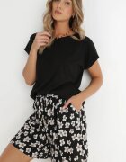 r&f fashion Pantaloni scurți Negri Lărgi Zerlaivo