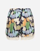 r&f fashion Pantaloni scurți vâscoză Albastru deschis cu imprimeu floral cu elastic în talie și franjuri Belfea