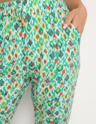 r&f fashion Pantaloni Verzi din Viscoză cu Talie Înaltă și Elastic în Talie Calfea