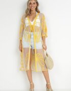 r&f fashion Pelerină Galbenă din Plasă Brodată cu Mâneci Largi Shwe