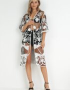 r&f fashion Rochie Alb-Negru de plajă cu broderie Rafif