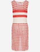 r&f fashion Rochie Alb-Roșu Mulată din Bumbac cu Finisaj Ajurat fără Mâneci Balmalia