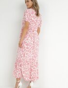 r&f fashion Rochie Cloche Roz Maxi cu Volan la Bază Zeanna