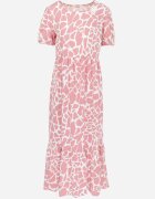 r&f fashion Rochie Cloche Roz Maxi cu Volan la Bază Zeanna