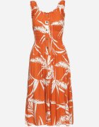 r&f fashion Rochie din viscoză portocalie cu bretele cu elastic în talie Oslifea
