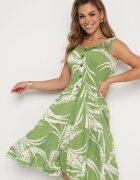 r&f fashion Rochie din viscoză verde deschis cu bretele și elastic în talie Oslifea