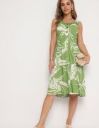 r&f fashion Rochie din viscoză verde deschis cu bretele și elastic în talie Oslifea