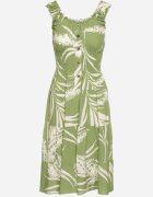 r&f fashion Rochie din viscoză verde deschis cu bretele și elastic în talie Oslifea