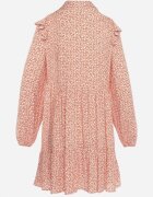r&f fashion Rochie Evazată Mini Roz Florală Cu Volane Pe Umeri Lorean