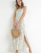r&f fashion Rochie Maxi albastru deschis pe bretele reglabile cu șliț la tiv Alasima