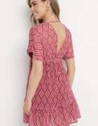 r&f fashion Rochie roșie Mini cu croi liliac cu decolteu în V cu șnururi Ainella