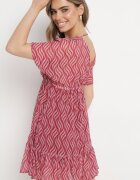 r&f fashion Rochie roșie Mini cu croi liliac cu decolteu în V cu șnururi Ainella