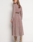 r&f fashion Rochie Roz Cloș cu flori cu curea Khito