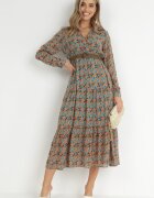 r&f fashion Rochie Verde Cu curea Khazin