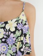 r&f fashion Rochie Violet-Galbenă Din Bumbac Cu Flori Cu Volan Janellie
