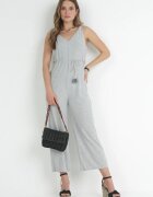 r&f fashion Salopetă Gri din Tricot Reiat cu Curea Decorativă Alicen