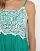 r&f fashion Salopetă Verde cu bretele subțiri cu ajustare decorată cu dantelă Tiriala