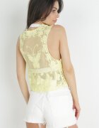r&f fashion Vestă tip narzută galbenă din plasă brodată Aldollia