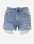 redseventy Pantaloni scurți de blugi Albastri cu Talie Înaltă cu Finisaj Asimetric cu Efect Push-Up Afisea
