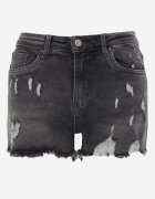 redseventy Pantaloni scurți din denim gri închis cu talie înaltă și rupturi Vimarinae