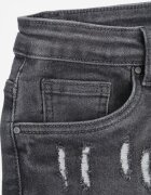 redseventy Pantaloni scurți din denim gri închis cu talie înaltă și rupturi Vimarinae