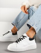 renda Adidași Alb-Negru cu Talpă Groasă Reliefată Zdivila