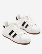 renda Adidași Albi cu Perforații și Benzi Decorative Deolene