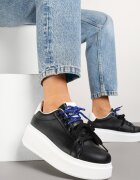 renda Adidași Negru-Alb Decorați Cu Șiret Dublu Zdivane