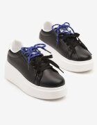 renda Adidași Negru-Alb Decorați Cu Șiret Dublu Zdivane