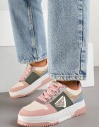 renda Adidași Roz-Verzi Decorați cu Sclipici Zirconii și Perforații Tillitara