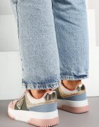 renda Adidași Roz-Verzi Decorați cu Sclipici Zirconii și Perforații Tillitara