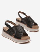 renda Sandale Negre cu platformă Decorate cu model ajurat Nevola