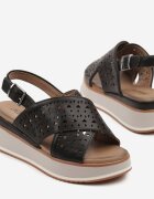 renda Sandale Negre cu platformă Decorate cu model ajurat Nevola