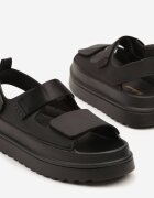 renda Sandale Negre Stil Chunky cu Talpă Groasă cu Închidere cu Scai Militiela